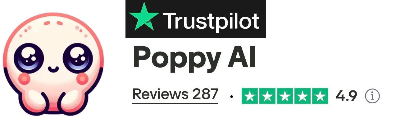 Poppy AI on Trustpilot: 4.9 stars